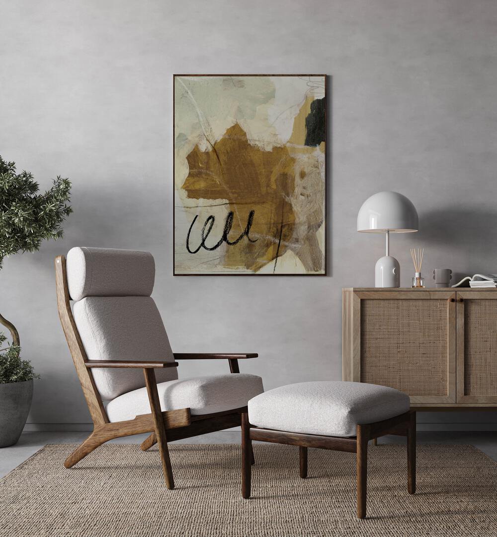 Elevate your decor with TOLD, ABSTRACT PAINTINGS showcasing vibrant colors and dynamic forms in a stylish setting.