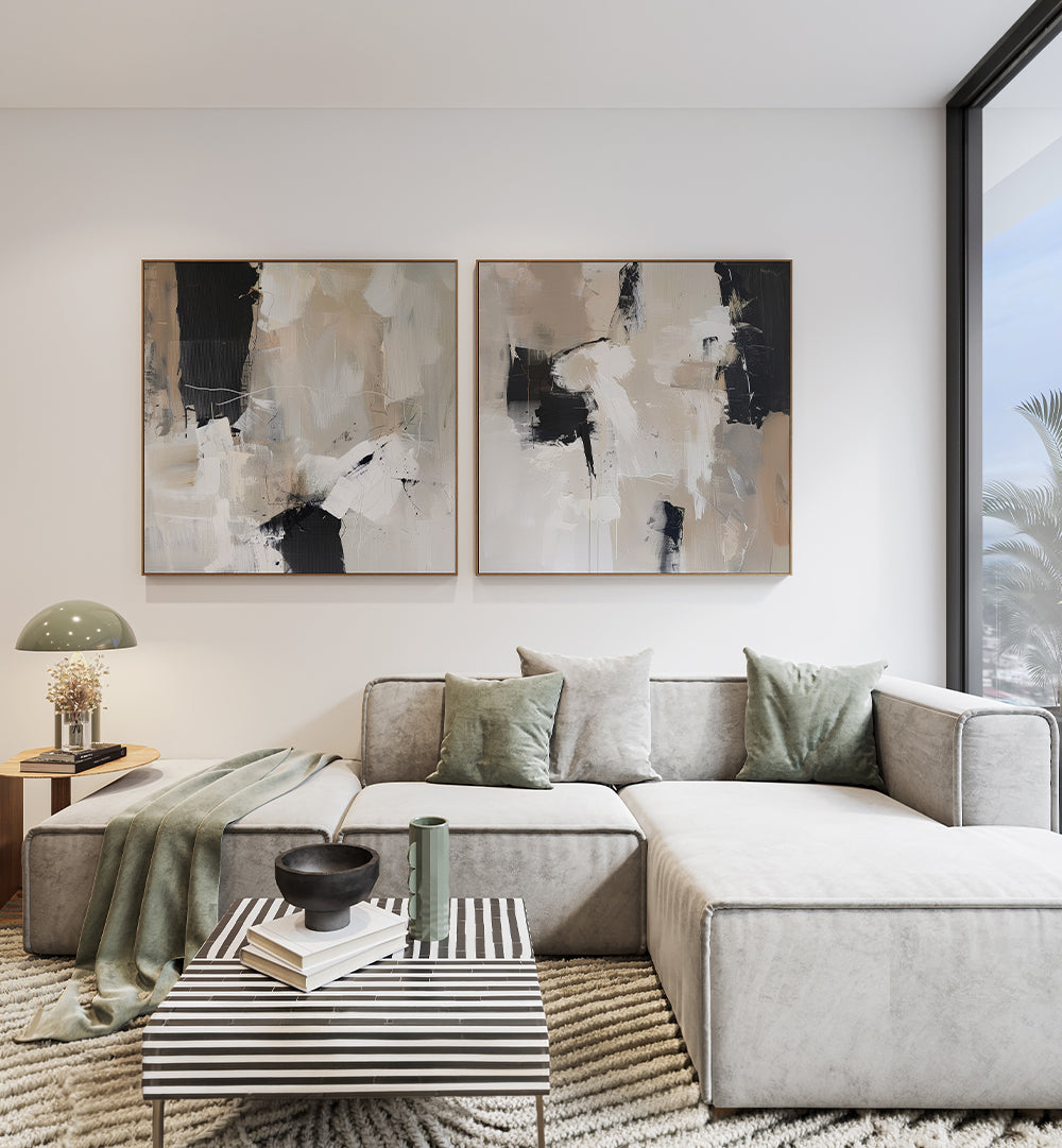 TONES SERIES , SET OF 2 PAINTINGS