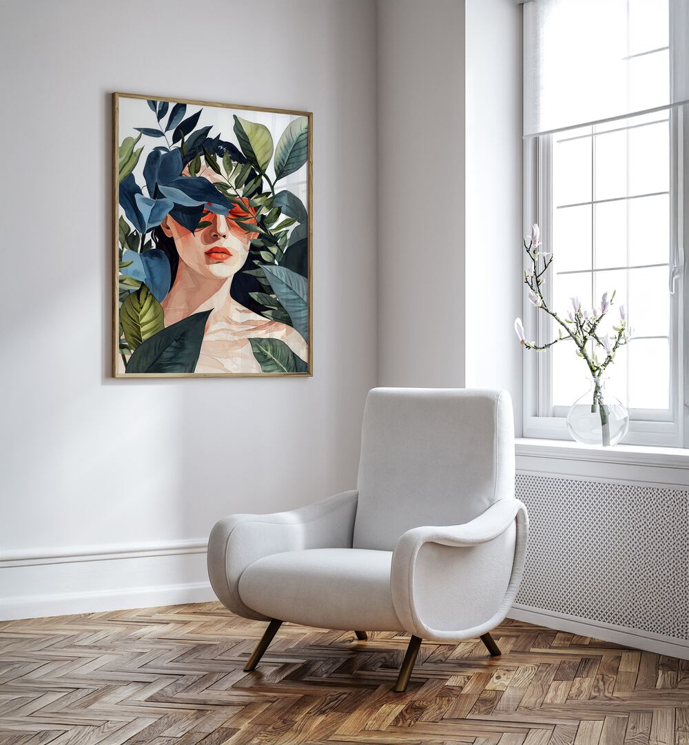 Vibrant artwork from TOO HOT FOR ME III, PORTRAITS enhances your space with emotional figural illustrations.