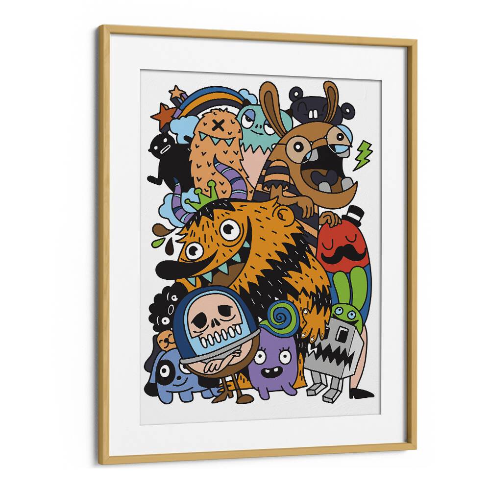 Toon Tales Comic Art Artwork in Oak Wood Frame With Mount