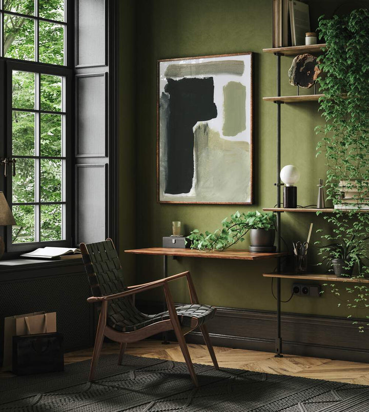 Elegant room featuring TOTAL, ABSTRACT PAINTINGS that enhance creativity with vibrant colors and dynamic shapes.