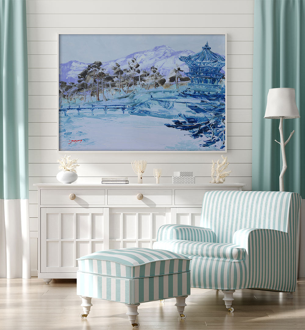 TRANQUIL BLUE WINTER PAGODA