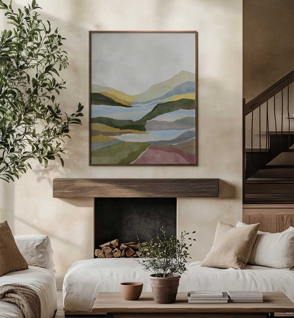 TRANQUIL HILL VIEW , LANDSCAPE PAINTINGS