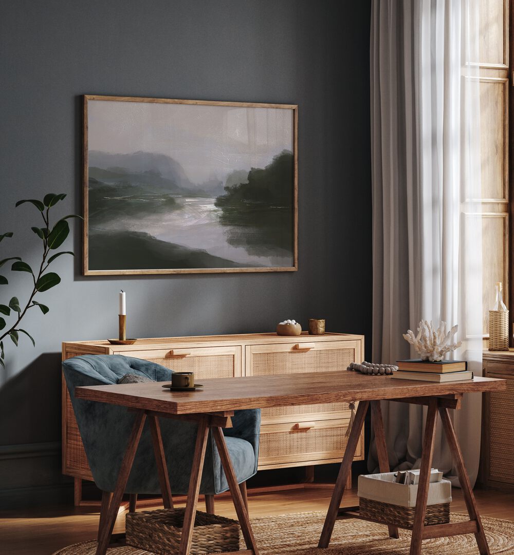 TRANQUILLITAS Landscape Paintings enhance your space with serene nature, perfect for calm home or office decor.