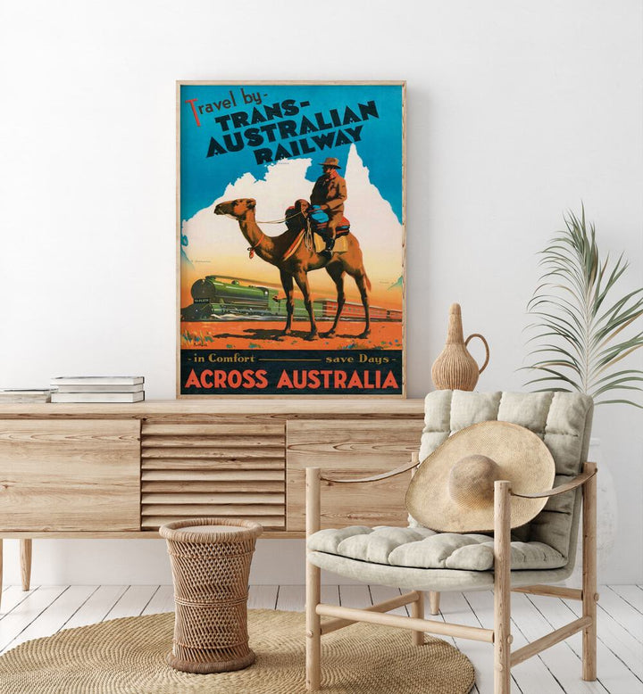 TRANS AUSTRALIAN RAILWAY , RETRO TRAVEL POSTERS