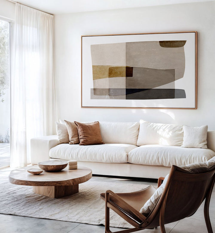 Stylish living room featuring TRANSFORM, ABSTRACT PAINTINGS that elevate the space with creativity and emotion.