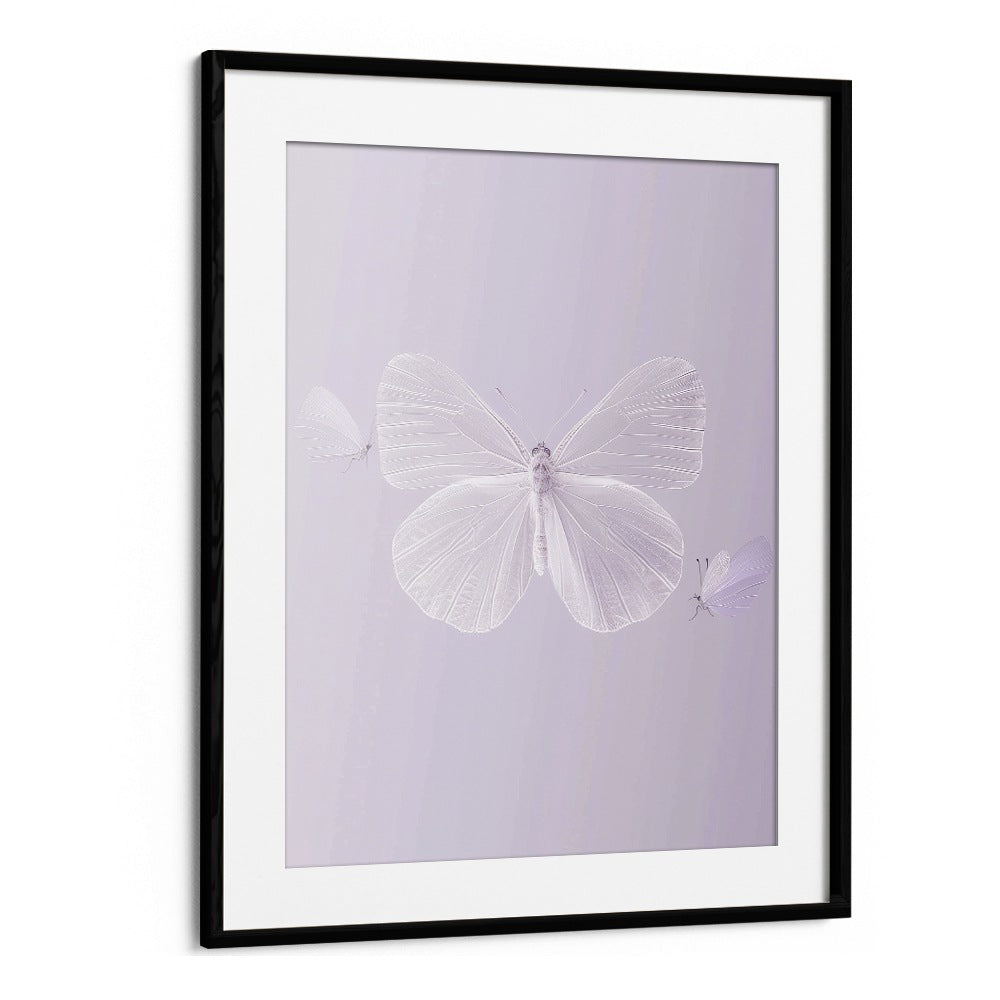 Translucent Butterfly Kids Art Artwork in Black Frame With Mount
