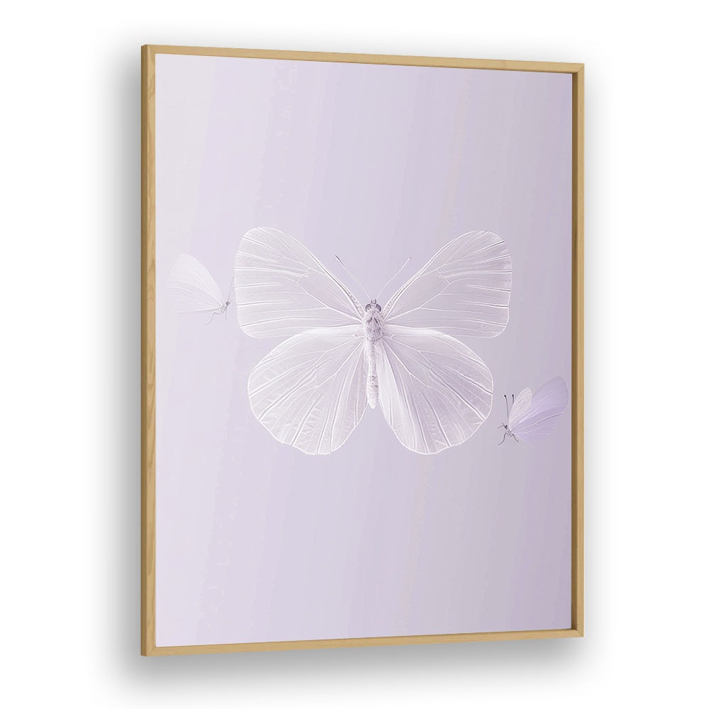 Translucent Butterfly Kids Art Artwork in Oak Wood Plain Frame
