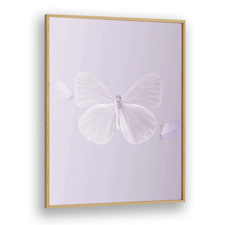 Translucent Butterfly Kids Art Artwork in Oak Wood Plain Frame
