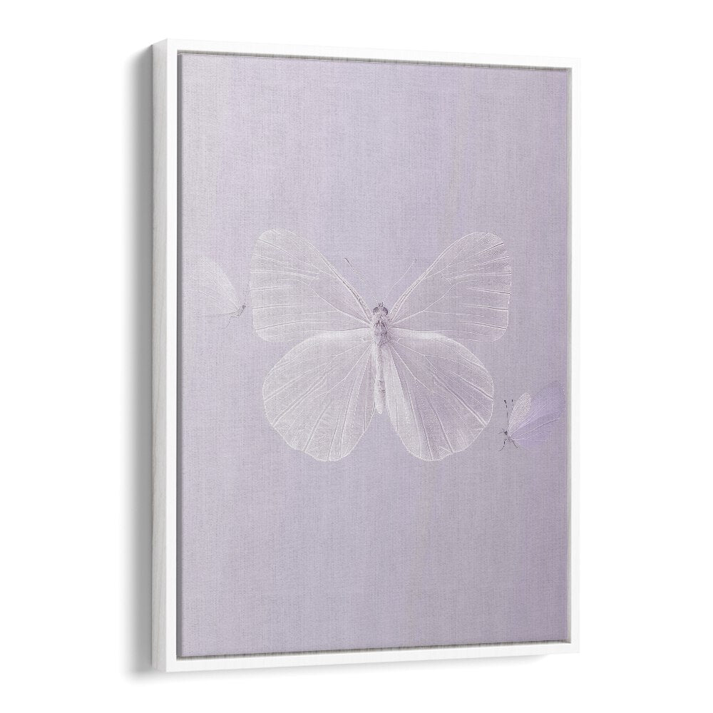 Translucent Butterfly Kids art painting Artwork in White Floater Frame
