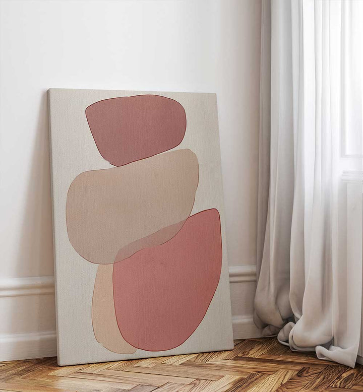 TRANSLUCENT SHAPES IN SOFT PINKS AND REDS II , BOHO ART PAINTINGS