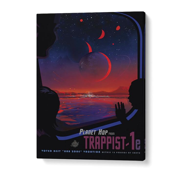 Trappist-1E Astronaut & Nasa Paintings, Space Art Prints Artwork in Gallery Wrap
