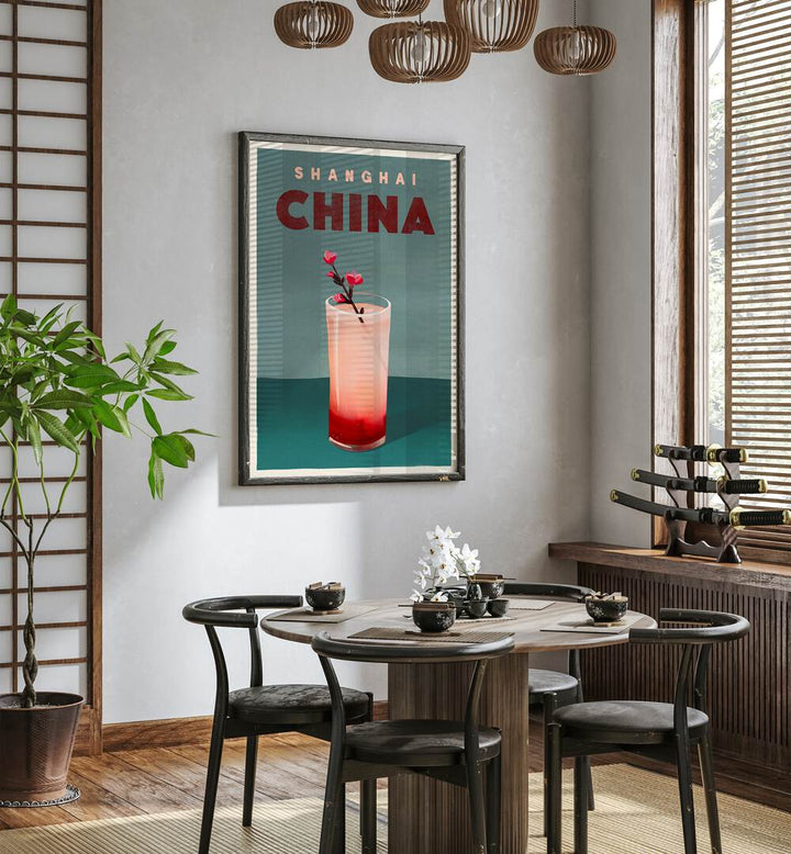 TRAVEL POSTER COCKTAIL SHANGHAI CHINA ,BAR POSTERS , BAR ART PRINTS