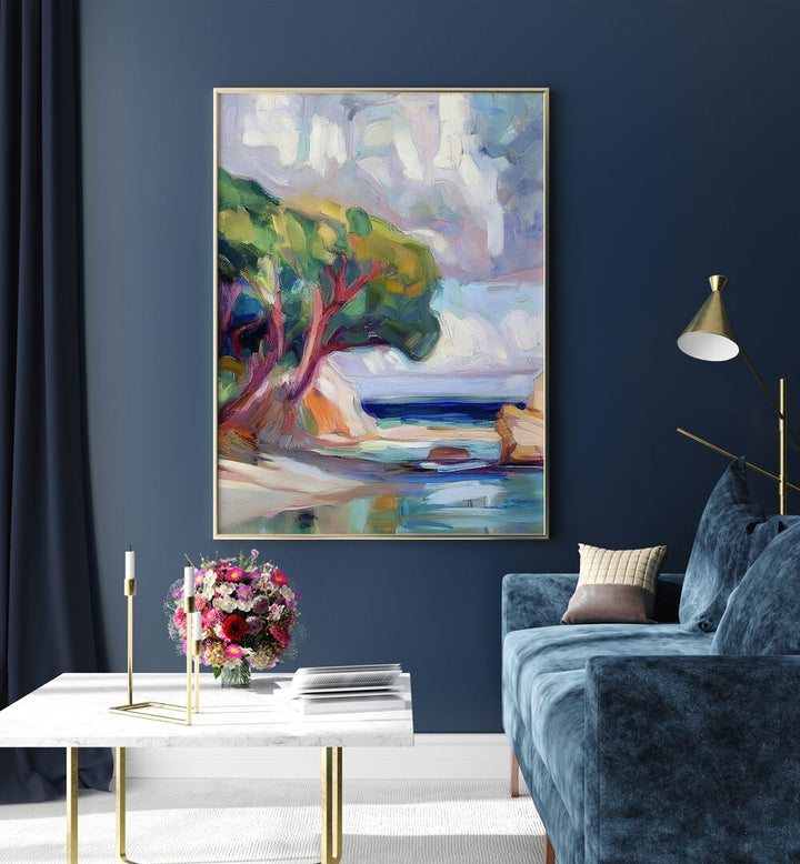 Vibrant TREE BY THE SEA artwork bringing coastal serenity and elegance to your living space. Perfect for nature lovers.