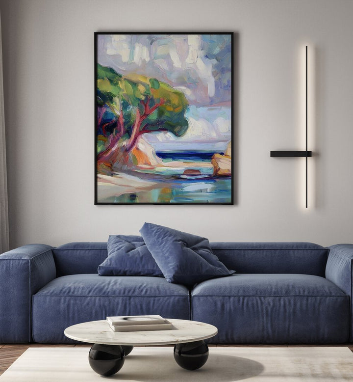 Stunning TREE BY THE SEA artwork beautifully blends nature's tranquility in your living space. Perfect for coastal decor.