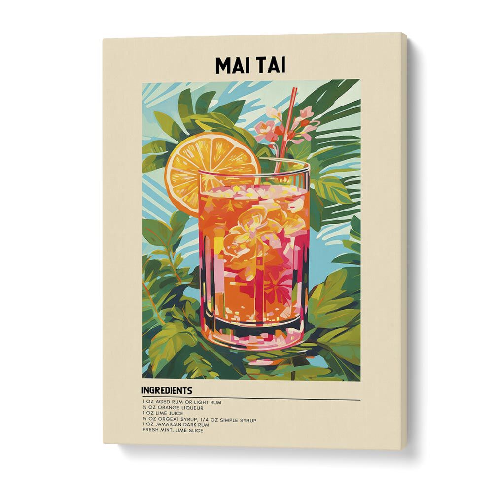 Tropical Elegance Mai Tai Bar & Cafe Art Artwork in Gallery Wrap