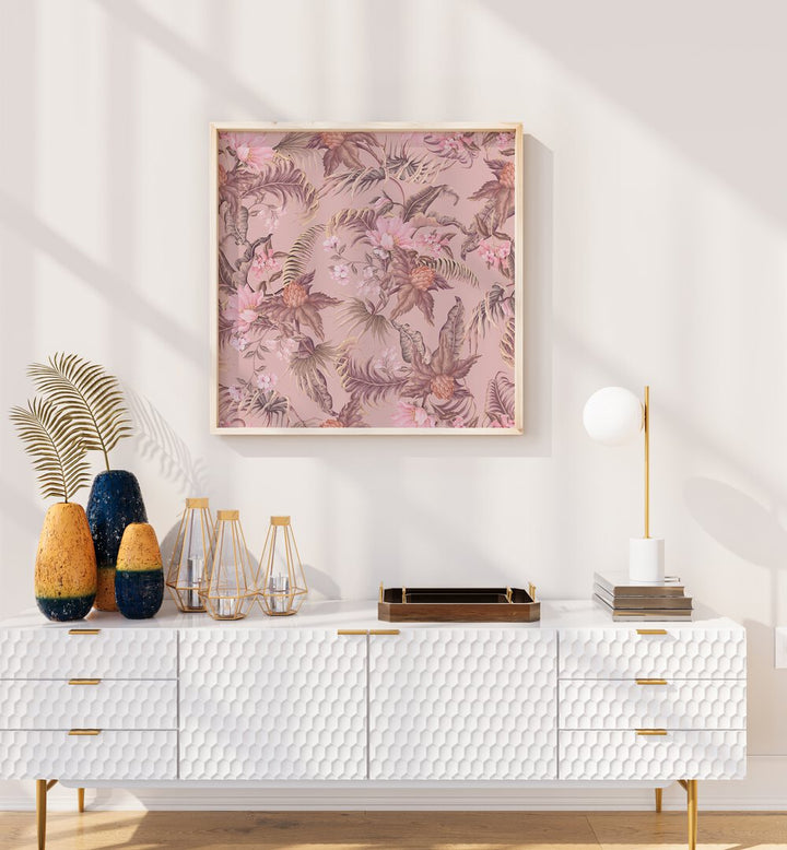 Tropical Flowers Botanical art painting Artwork Placed on a wall