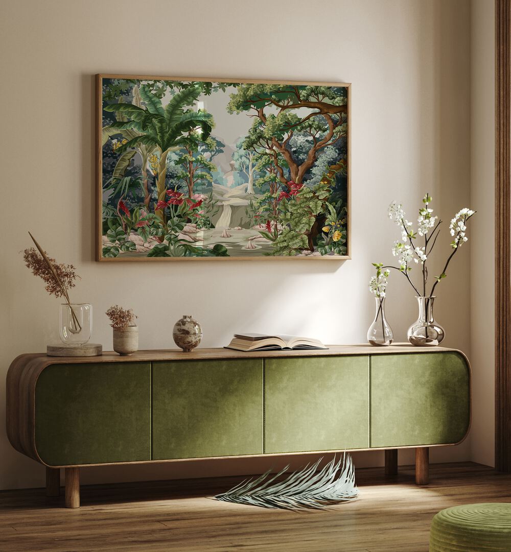 Tropical Jungle Botanical art painting Artwork Placed on a wall