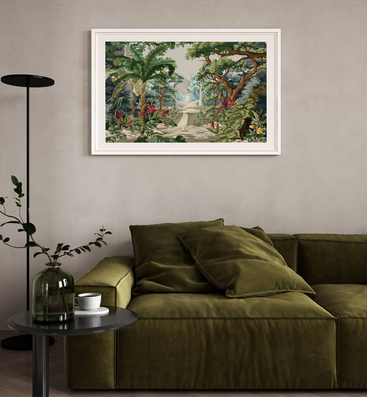 Tropical Jungle Botanical art painting Artwork Placed on a wall