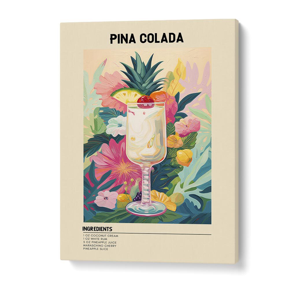 Tropical Pina Colada Bar & Cafe Art Artwork in Gallery Wrap