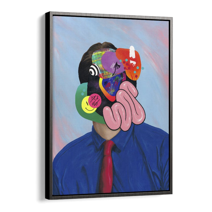 Trying Too Hard To Look Busy Pop Art Artwork in Black Floater Frame