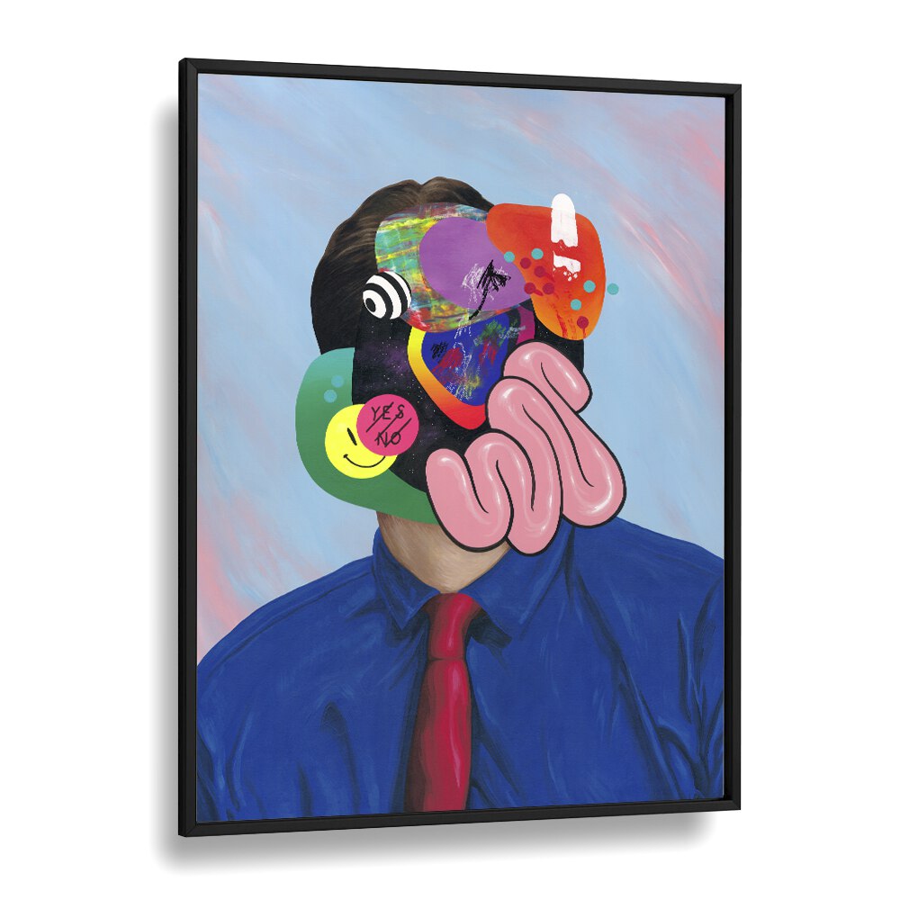 Trying Too Hard To Look Busy Pop Art Artwork in Black Plain Frame