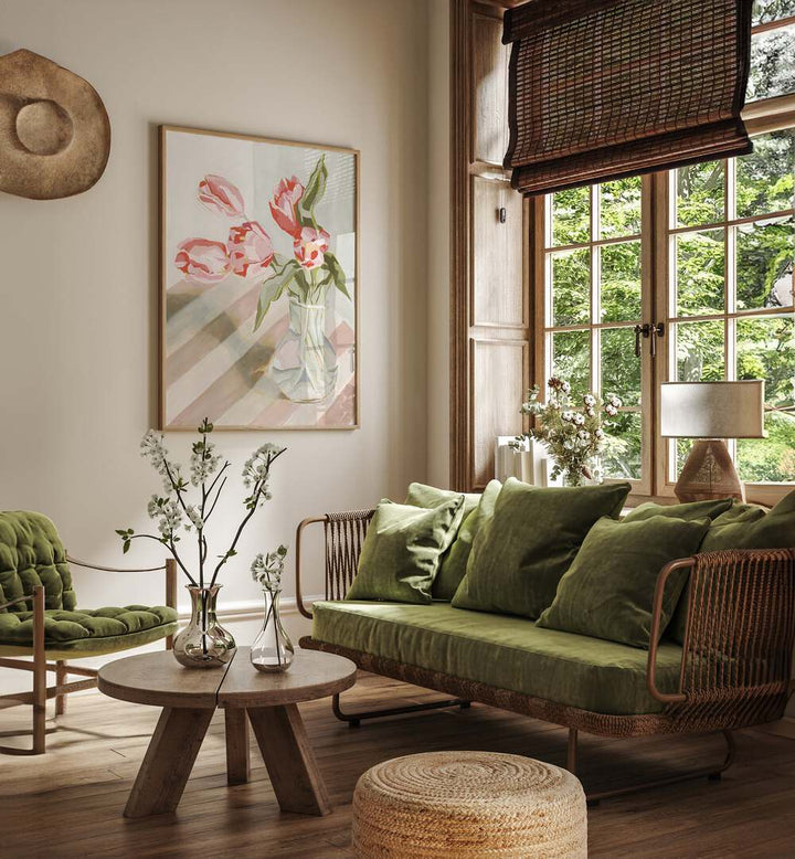 Brighten your space with TULIPS IN A VASE, a stunning floral arrangement perfect for any home decor.