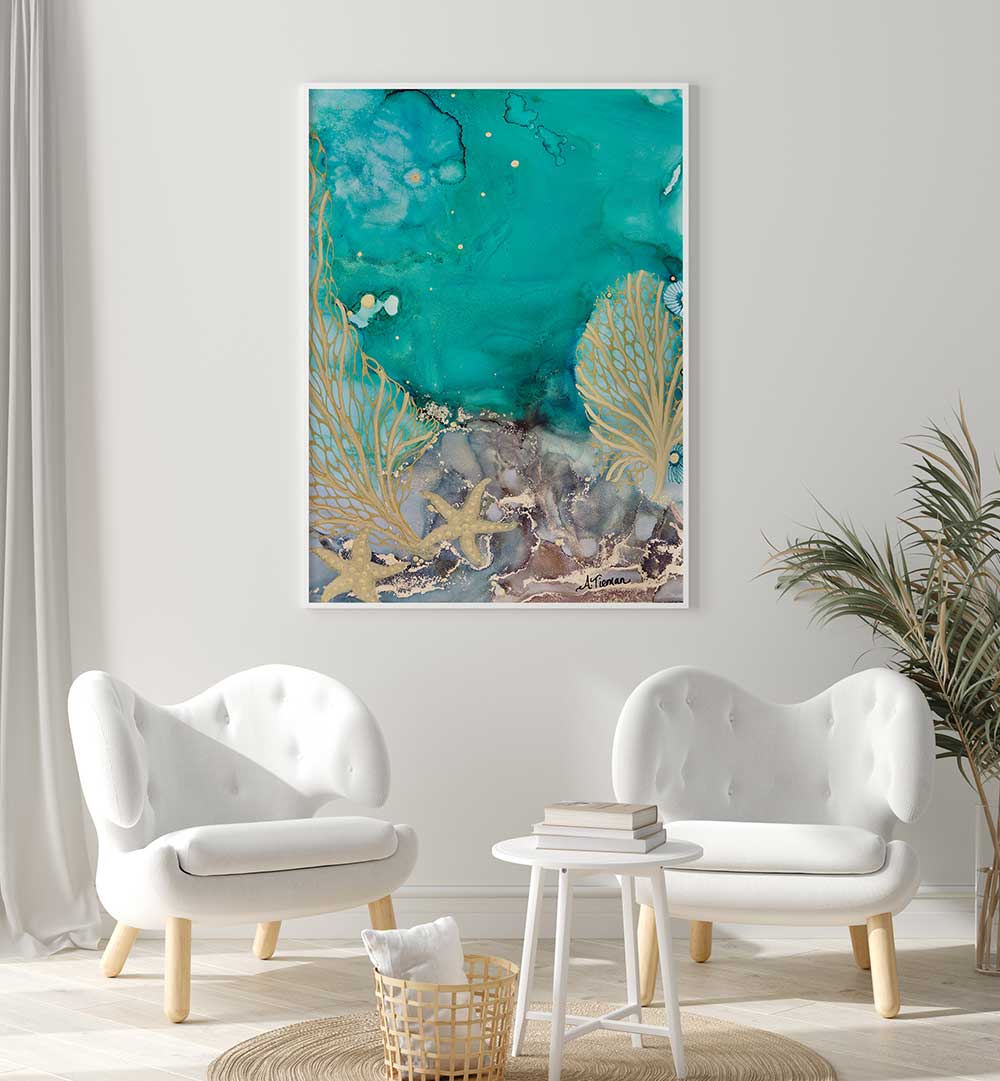 Vibrant TURQUOISE WATERS NO II beach painting, capturing serene coastal beauty for beach-themed decor.