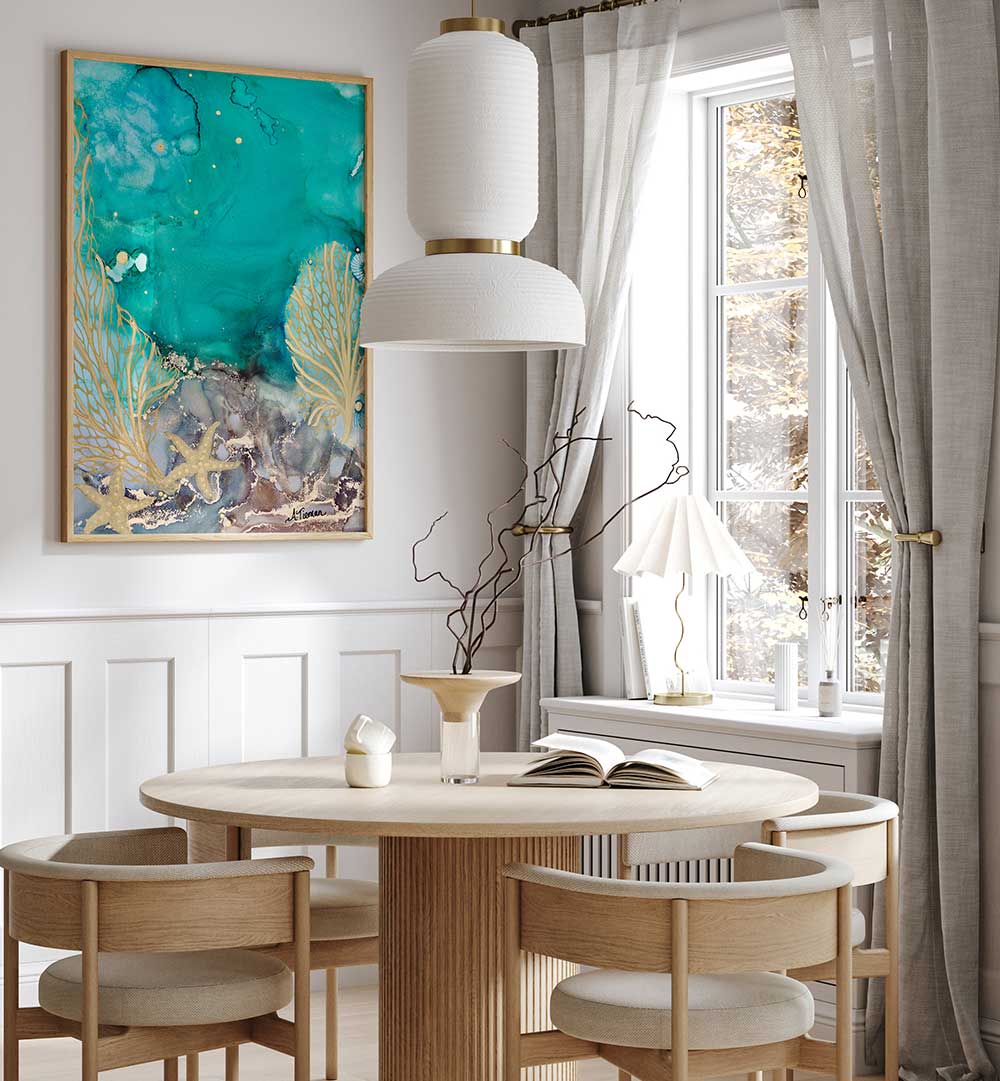Brighten your space with TURQUOISE WATERS NO II, BEACH PAINTINGS—capturing serene coastal beauty and tranquility.