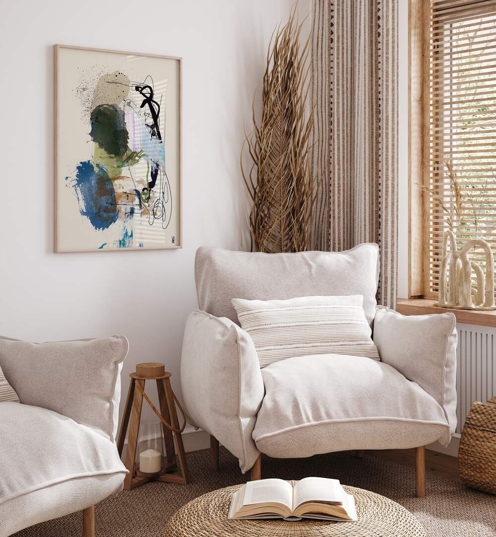 Modern living space featuring TWIN ABSTRACT, ABSTRACT PAINTINGS, enhancing elegance and creativity in the decor.