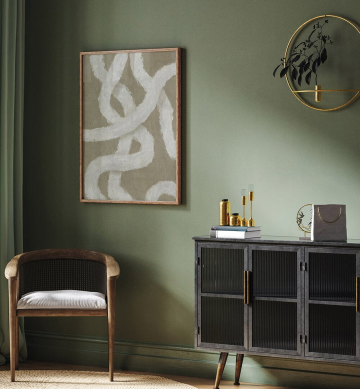 Stylish living space featuring TWIST, ABSTRACT PAINTINGS with vibrant designs and subtle earth tones. Perfect decor choice.