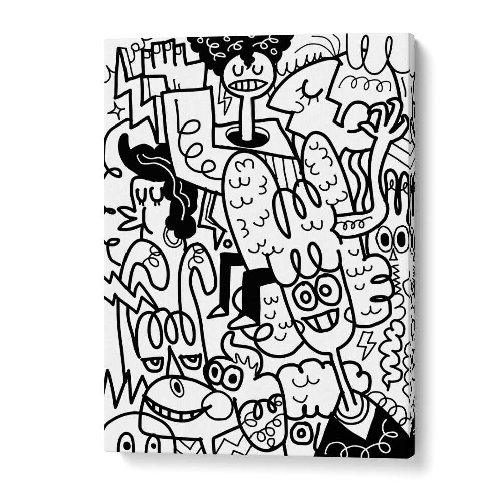 Twisted Tangles Doodle Art Artwork in Gallery Wrap