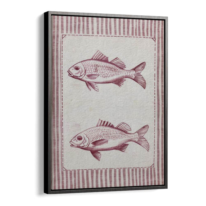 Two Fish And A Box Kids Art Artwork in Black Floater Frame
