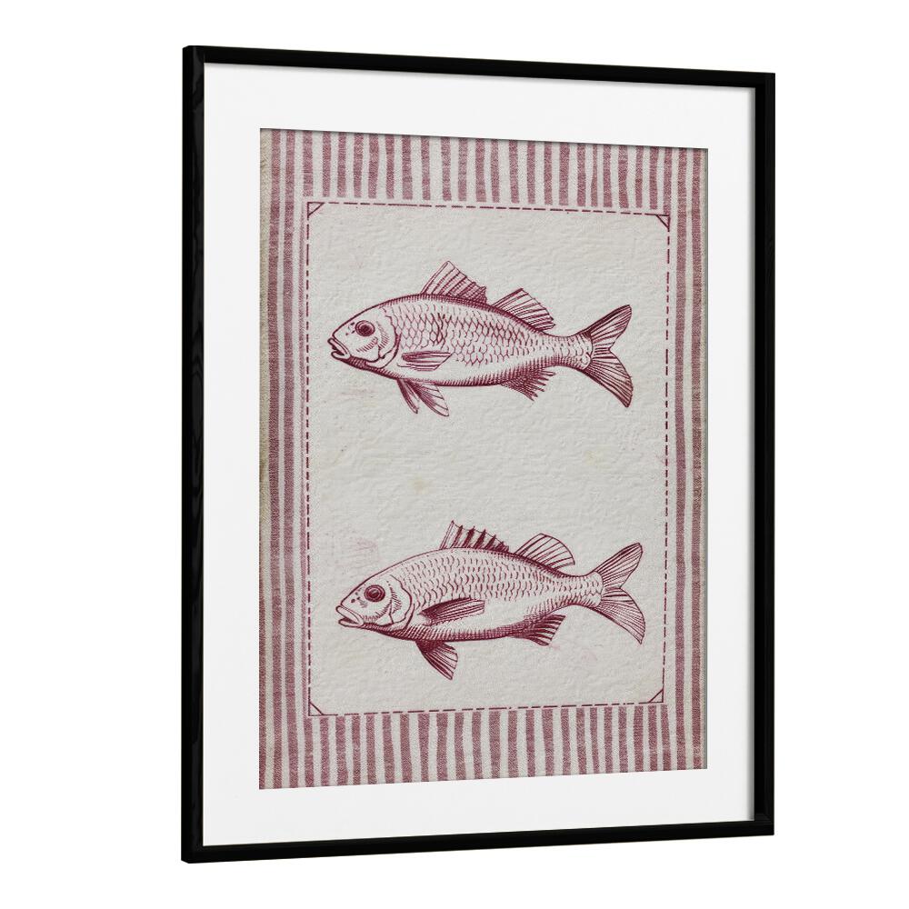 Two Fish And A Box Kids Art Artwork in Black Frame With Mount
