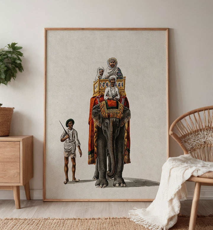 TWO MEN RIDING ON A ELEPHANT
