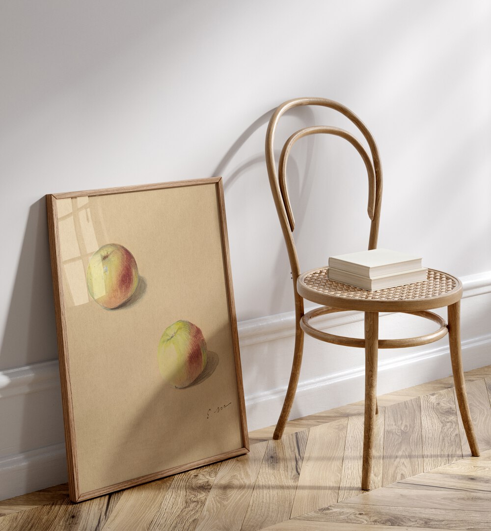 TWO APPLES , VINTAGE PAINTINGS