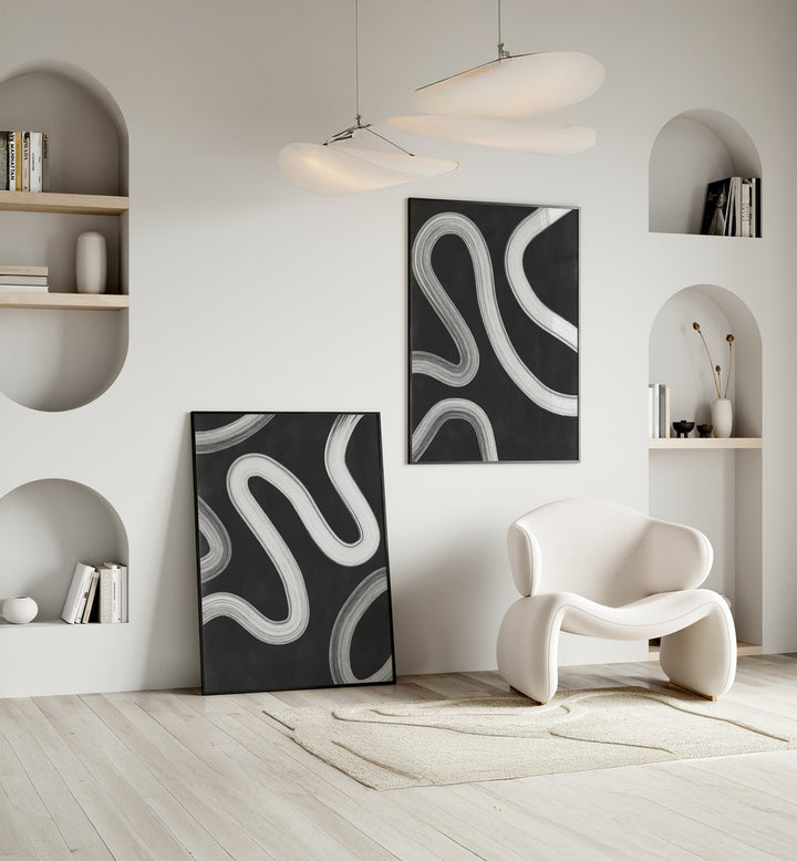 Stylish TYPOGRAPHIC CHAOS SET, SET OF 2 PAINTINGS enhances your space with bold design and modern elegance.