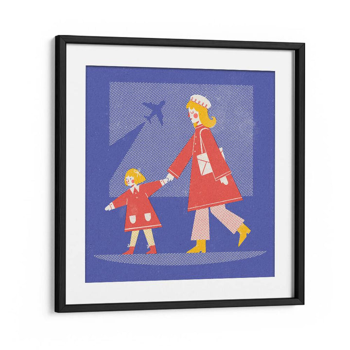 Take Off By Julia Leister Kids Paintings in Black Frame With Mount