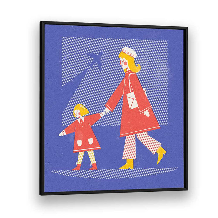 Take Off By Julia Leister Kids Paintings in Black Plain Frame