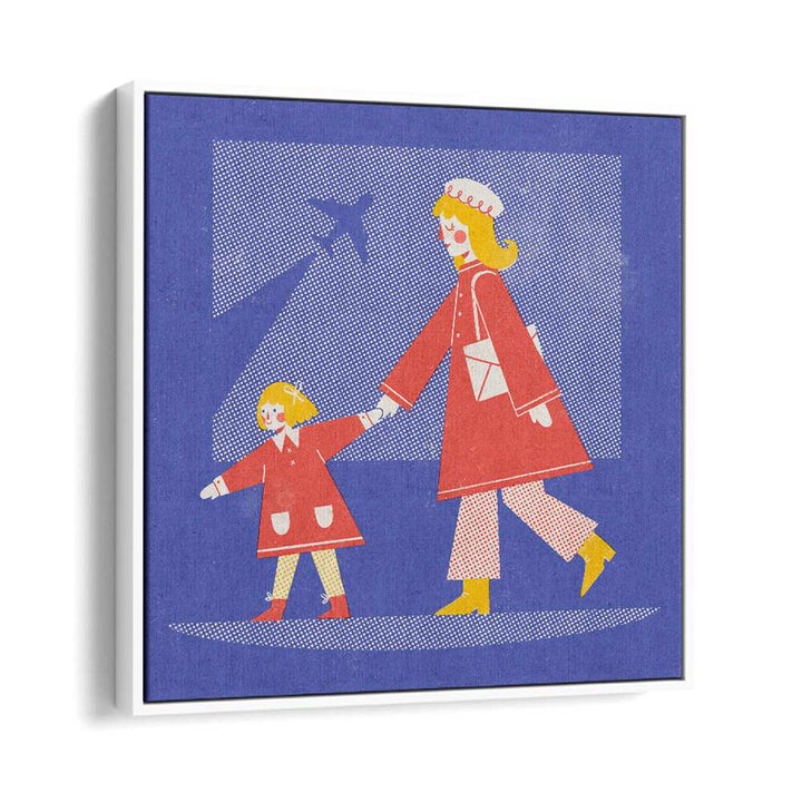 Take Off By Julia Leister Kids Paintings in White Floater Frame