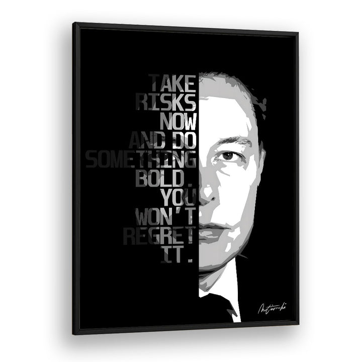 TAKE RISKS NOW, QUOTES typography poster framed to inspire motivation and positivity in your space. Transform your environment!