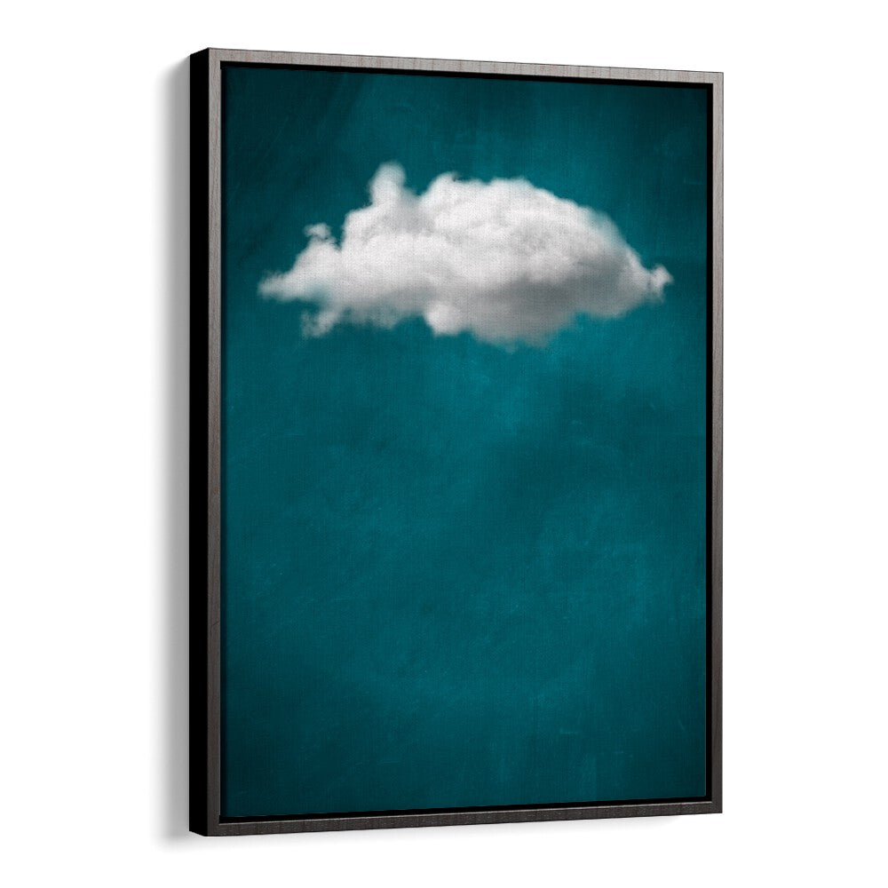 Teal Cloud No I By Aureous Abstract Paintings Abstract Art Prints in Black Floater Frame