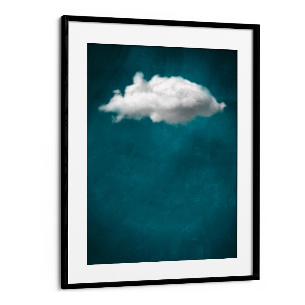 Teal Cloud No I By Aureous Abstract Paintings Abstract Art Prints in Black Frame With Mount