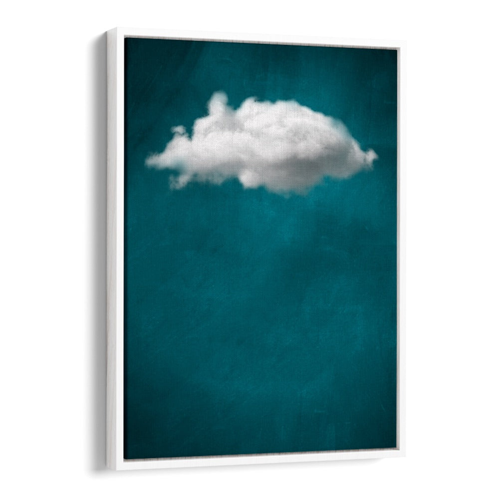 Teal Cloud No I By Aureous Abstract Paintings Abstract Art Prints in White Floater Frame