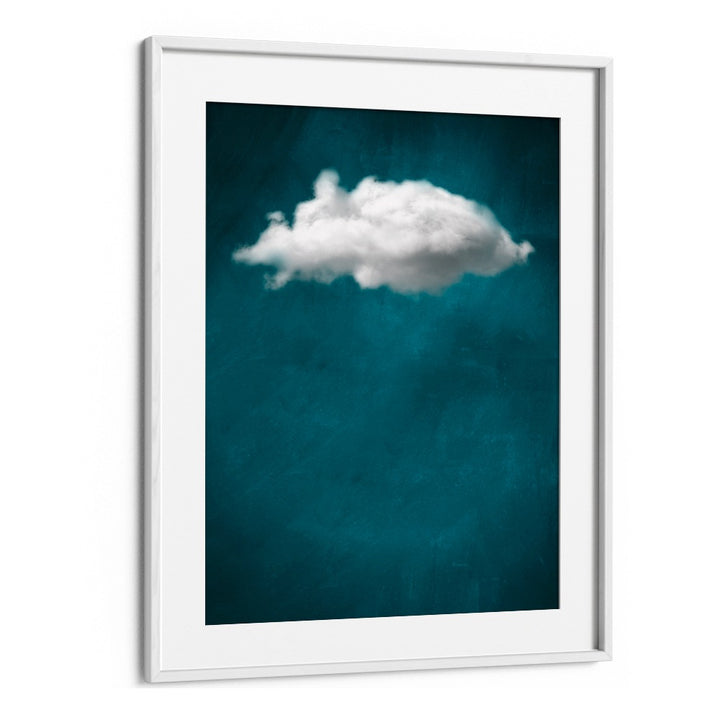 Teal Cloud No I By Aureous Abstract Paintings Abstract Art Prints in White Frame With Mount