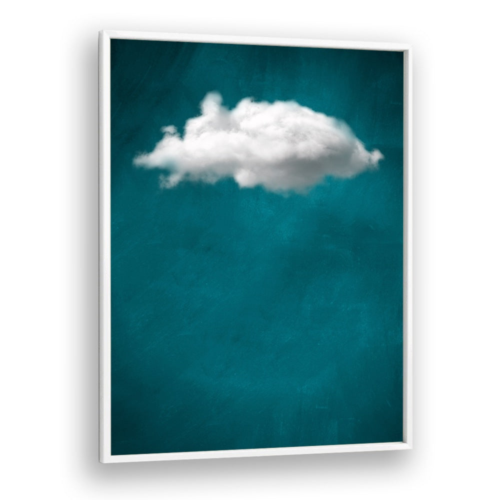 Teal Cloud No I By Aureous Abstract Paintings Abstract Art Prints in White Plain Frame