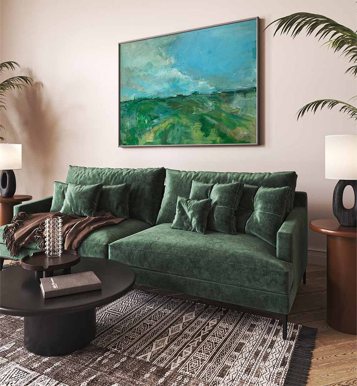 Enhance your home with TELSCOMBE TYE, LANDSCAPE PAINTINGS, featuring vibrant abstract art on display.