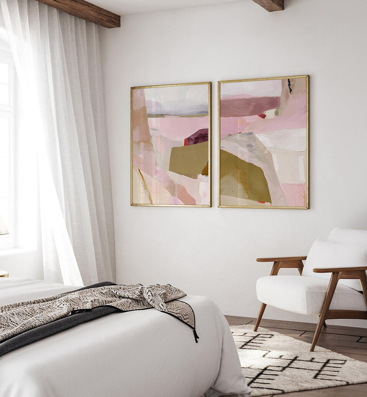 TENDER BLUSH , SET OF 2 PAINTINGS