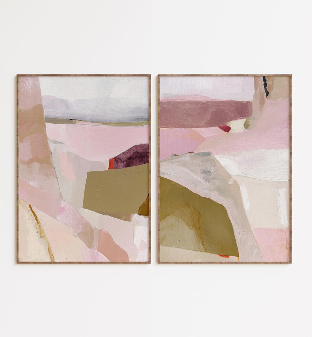 TENDER BLUSH , SET OF 2 PAINTINGS