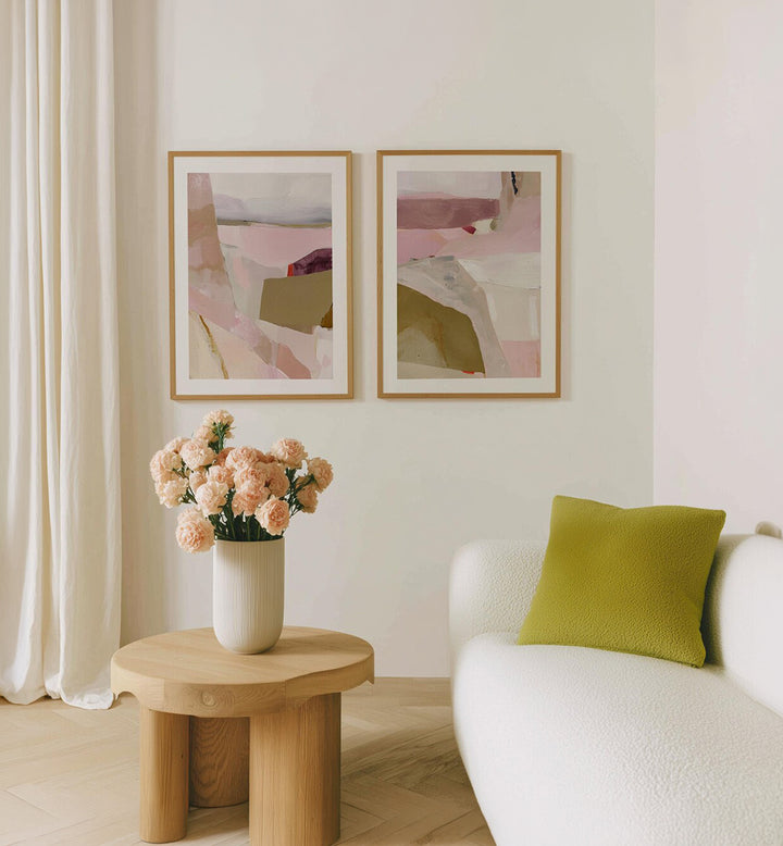 TENDER BLUSH , SET OF 2 PAINTINGS